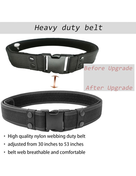 Cinturón Táctico Policial ZGJINLONG 10 en 1 Ajustable Negro