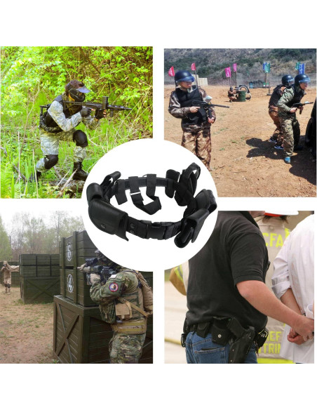 Cinturón Táctico Policial ZGJINLONG 10 en 1 Ajustable Negro