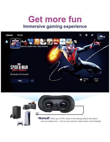 Gafas de Video Bigeyes H3 HD720p con HDMI y Batería