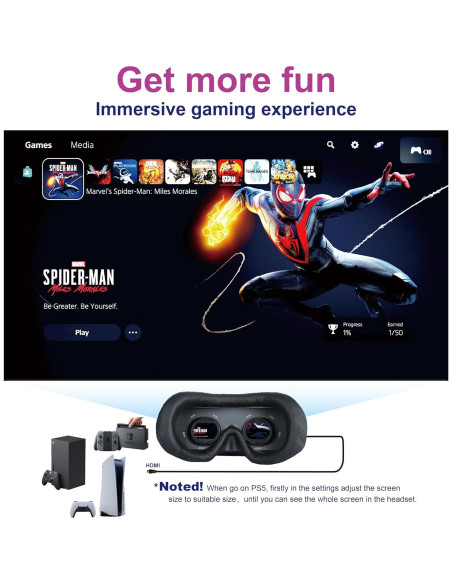 Gafas de Video Bigeyes H3 HD720p con HDMI y Batería