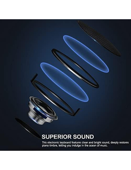 Teclado Electrónico JIKADA-61 con Soporte, Auriculares y Más