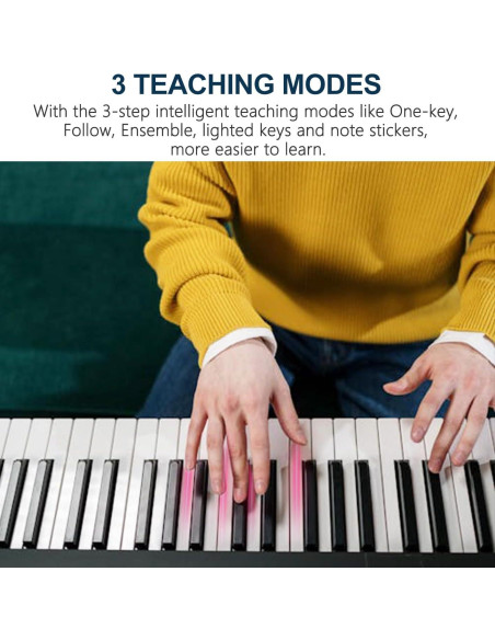 Teclado Electrónico JIKADA-61 con Soporte, Auriculares y Más