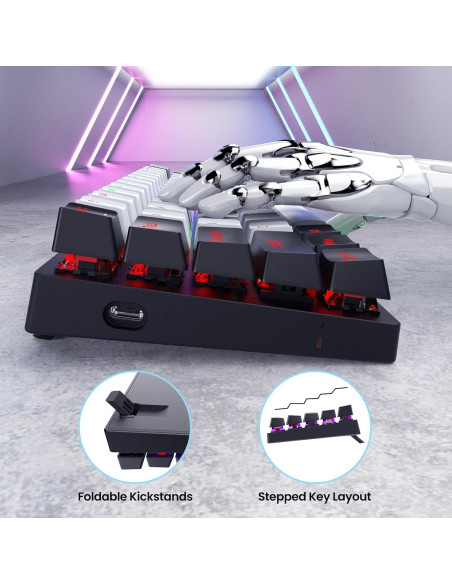 Teclado Mecánico Gaming CACKBIRD 60% Ergonómico USB LED