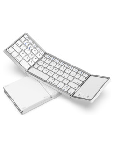 Teclado Bluetooth Plegable Seenda con Touchpad Plata