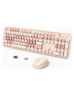 Combo Teclado y Ratón Inalámbrico SkyGive S100 Ergonómico Chocolate