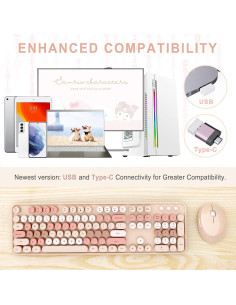 Combo Teclado y Ratón Inalámbrico SkyGive S100 Ergonómico Chocolate 2