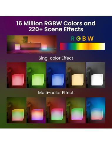 Lámpara de Piso Cubo LED RGB LOFTEK 30 cm Control APP