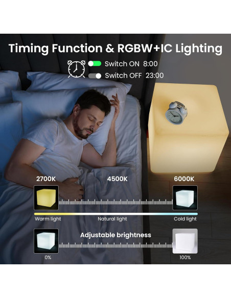 Lámpara de Piso Cubo LED RGB LOFTEK 30 cm Control APP