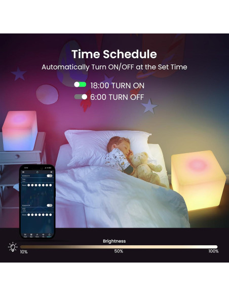 Lámpara de Piso Cubo LED RGB LOFTEK 30 cm Control APP