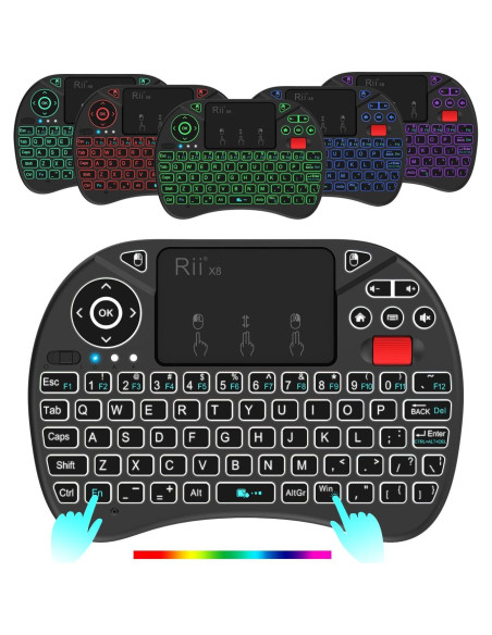 Teclado Inalámbrico Rii X8 con Touchpad y RGB