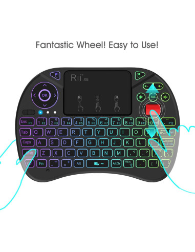 Teclado Inalámbrico Rii X8 con Touchpad y RGB