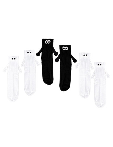 3 Pares de Calcetines de Amistad 3D con Manos Magnéticas