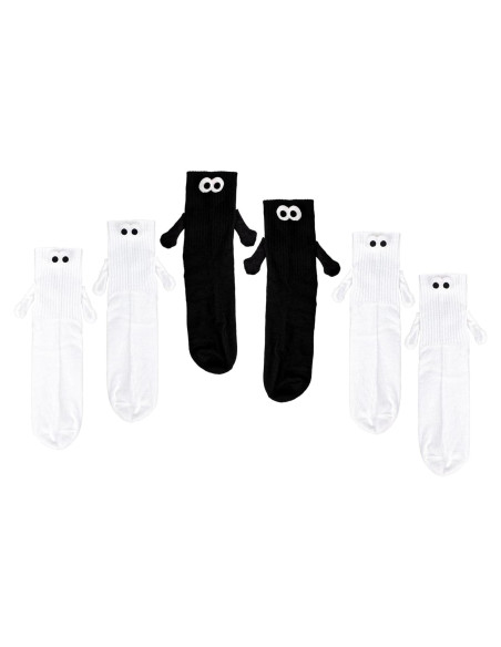 3 Pares de Calcetines de Amistad 3D con Manos Magnéticas