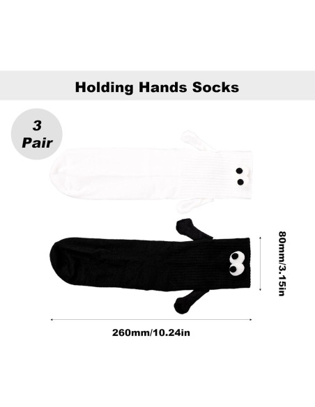 3 Pares de Calcetines de Amistad 3D con Manos Magnéticas