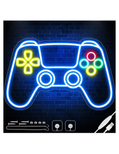Luz de Neón Gamer SPXKD Gamepad LED 9 Brillos Ajustables