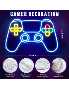 Luz de Neón Gamer SPXKD Gamepad LED 9 Brillos Ajustables 2