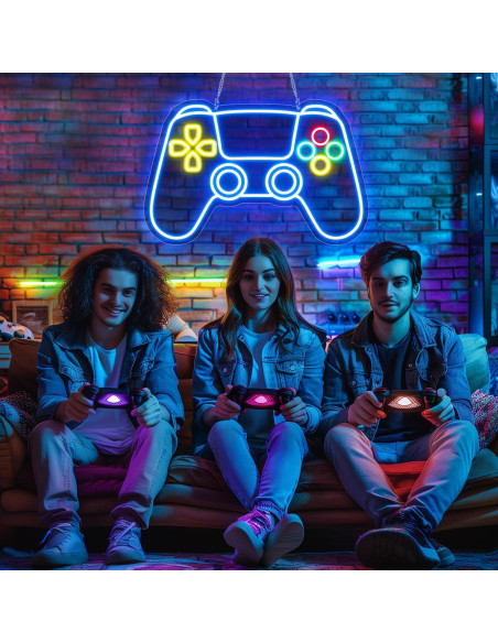 Luz de Neón Gamer SPXKD Gamepad LED 9 Brillos Ajustables