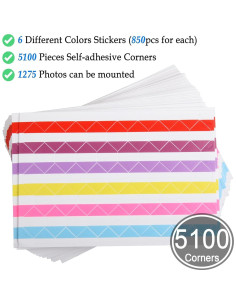 Esquinas de Foto Autoadhesivas ADVcer 5100 Piezas 6 Colores 2