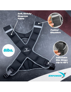 Chaleco con peso Empower para mujeres - 3,63 kg - Negro 2