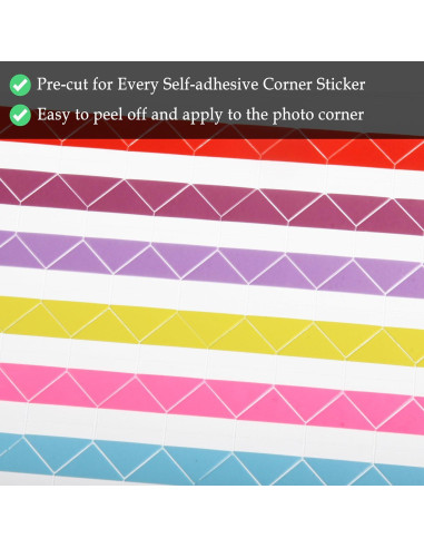 Esquinas de Foto Autoadhesivas ADVcer 5100 Piezas 6 Colores