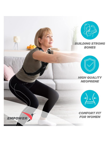Chaleco con peso Empower para mujeres - 3,63 kg - Negro
