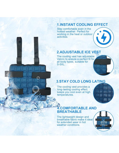 Chaleco Refrigerante Blobuste Ajustable 72 Celdas S-5XL