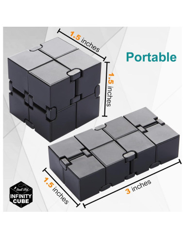 Cubo Infinito Antiestrés SMALL FISH 3.81 cm Negro