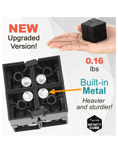 Cubo Infinito Antiestrés SMALL FISH 3.81 cm Negro