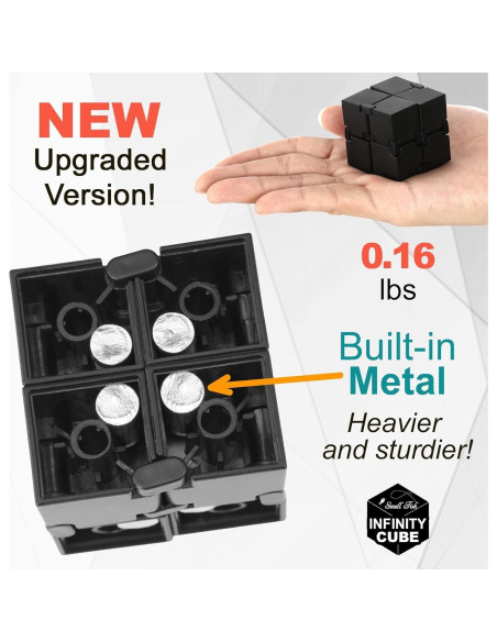 Cubo Infinito Antiestrés SMALL FISH 3.81 cm Negro