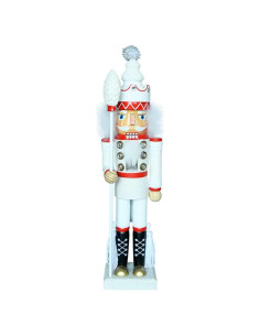 Adorno Navideño Cascanueces de Madera ZaH 40cm Blanco