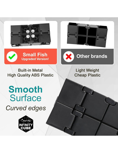 Cubo Infinito Antiestrés SMALL FISH 3.81 cm Negro