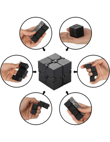 Cubo Infinito Antiestrés SMALL FISH 3.81 cm Negro