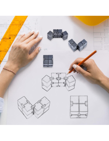 Cubo Infinito Antiestrés SMALL FISH 3.81 cm Negro