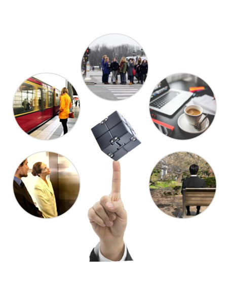 Cubo Infinito Antiestrés SMALL FISH 3.81 cm Negro