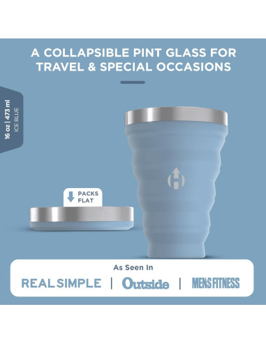 Vaso Plegable HYDAWAY 473 ml Silicona y Acero Inoxidable