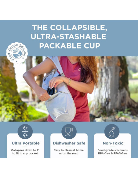 Vaso Plegable HYDAWAY 473 ml Silicona y Acero Inoxidable