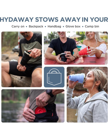 Vaso Plegable HYDAWAY 473 ml Silicona y Acero Inoxidable