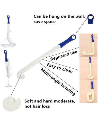 Cepillo de Limpieza de Botellas LJDJ - Juego de 2 Piezas 42 y 46 cm