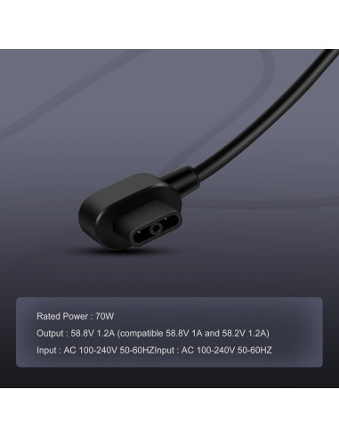 Cargador 58.8V 1.2A 70W para Ninebot S-Plus y Mini Plus