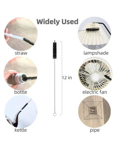 Cepillo Limpiador de Pajitas Cusfele 30.48 cm - Juego de 10 2