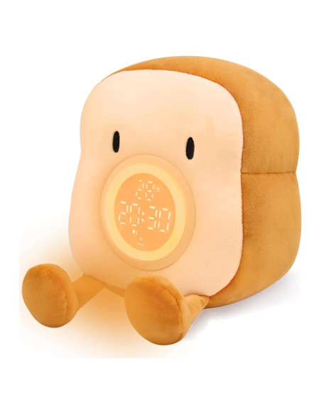Reloj Despertador QANYI Tostada de Peluche con Luz Nocturna