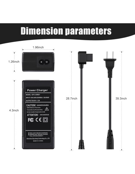 Cargador 58.8V 1.2A 70W para Ninebot S-Plus y Mini Plus