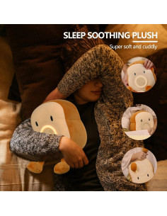 Reloj Despertador QANYI Tostada de Peluche con Luz Nocturna 2