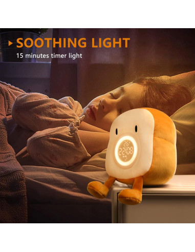Reloj Despertador QANYI Tostada de Peluche con Luz Nocturna