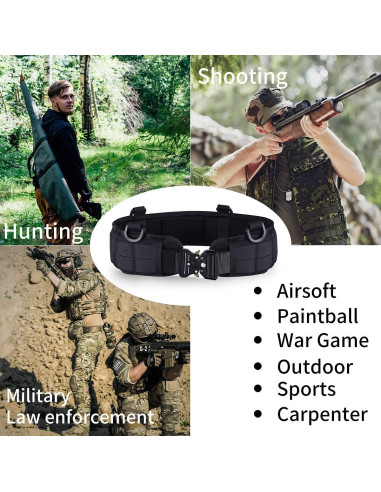 Cinturón Táctico Molle HLYQE Verde Militar Ajustable