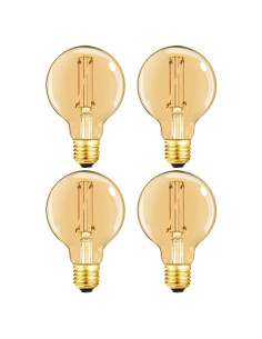 Bombilla LED Dimmable LEOOLS G25 E26 6W 600LM Ámbar 4Pack