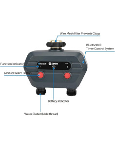 Temporizador de Agua Bluetooth Eden 93442 2 Zonas Riego Inteligente 2