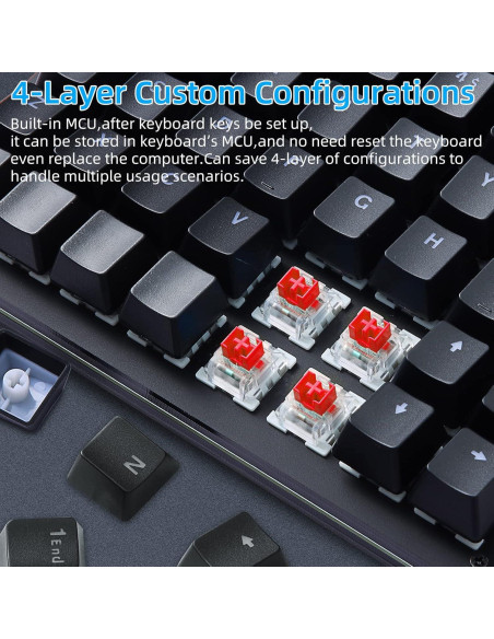 Teclado Mecánico Koolertron 48 Teclas RGB Programable Teclado Mecánico Koolertron 48 Teclas RGB Programable