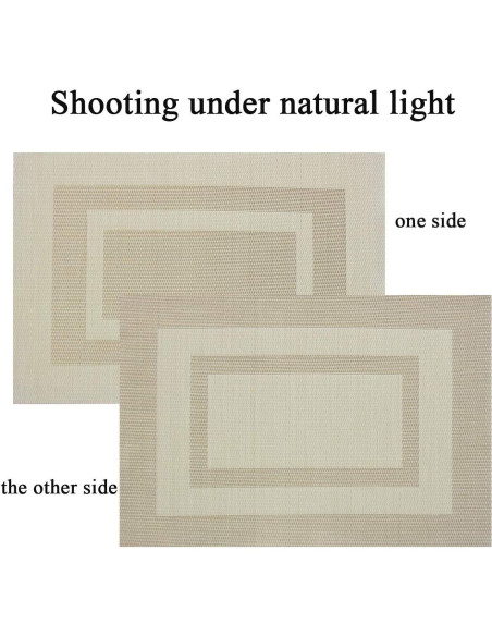 Juego de 6 Manteles de Vinilo PIGCHCY Beige Antideslizantes