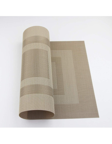 Juego de 6 Manteles de Vinilo PIGCHCY Beige Antideslizantes